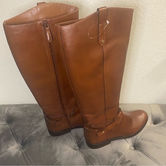 NWOB Tory Burch 'Derby' Leather Riding Boots In Saddle Brown - Size 8.5 - Picture 7 of 16